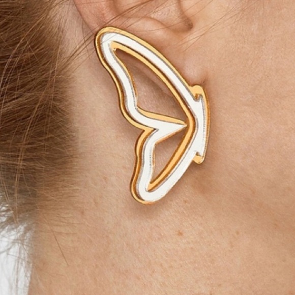 Jewelry - The Lola - Metallic Mirror Butterfly Wing Earrings